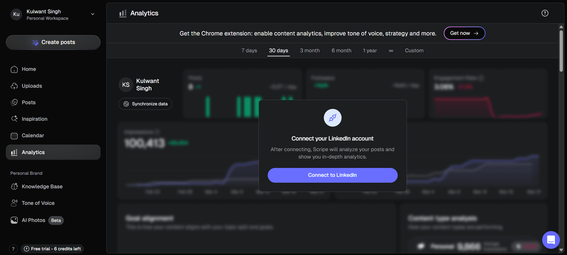 Dashboard analytics